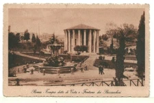 c1910 PC: Rome Italy - Temple Known as Vesta and Fontana dei Bizzaccheri