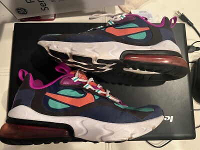 Nike Air Max 270 React Blue Void Boys Size 5Y Athletic Shoes Sneakers  BQ0103 402