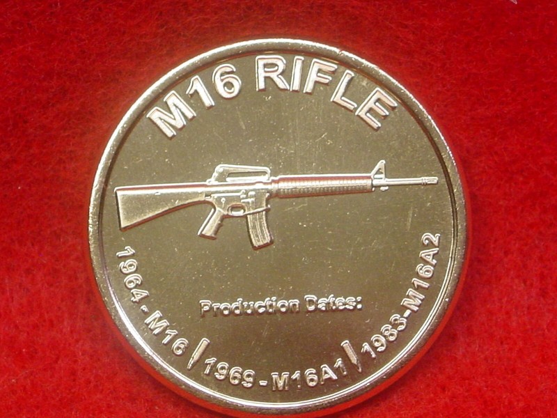 COLT M16 RIFLE M16A1  M16A2  PURE 1 OZ FINE COPPER ROUND .999 SOLID BULLION COIN
