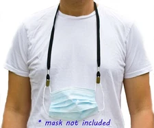 LANYARD FOR YOUR FACE MASK EASY CLIP TO HANG YOUR MASK BLACK COLOR - LOT 50 PCS