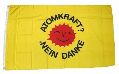 Fahne / Flagge Atomkraft Nein Danke!  60 x 90 cm