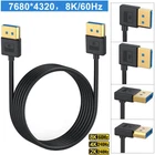 Right Angle DisplayPort Male To DisplayPort Male Cable 1.4V 8K/60Hz Gold Plated