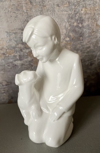 Coalport Figure My Best Pal Bone China Boy & Dog 14cm