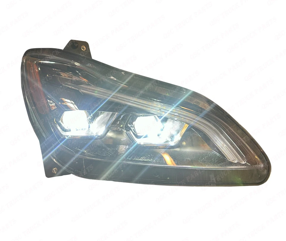 Conjunto de faros QSC Full LED negros derecho para Kenworth T680 2022+ Next Gen Foto 3 de 4