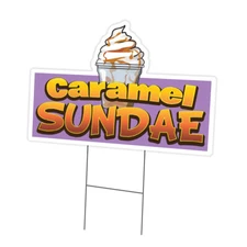 Caramel Sundae Die Cut Yard Sign & Stake outdoor plastic coroplast window