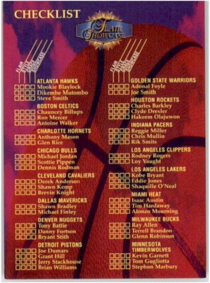 1997-98 Flair Showcase Checklist Checklist UNMARKED BASKETBALL