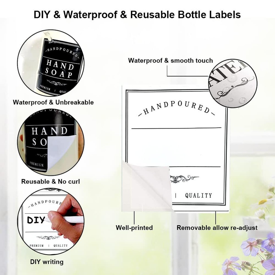 Shower Handle Labels Waterproof Labels For Shower Bottles Hand Soap Shampoo And Conditioner ...