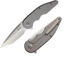 VDK Knives Wasp Folding Knife 3.5" Bohler M390 Steel Tanto Blade Titanium Handle