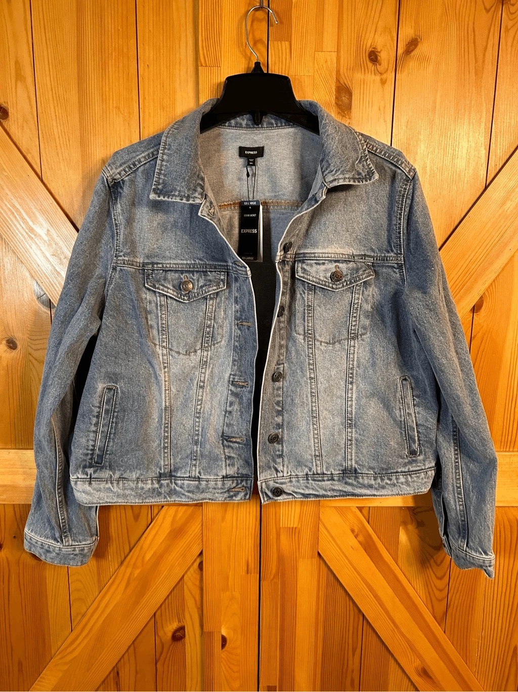 Express Medium Wash Denim Trucker Jacket Size XXL nwt (4727)