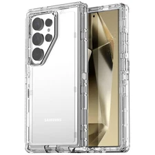 For Samsung Galaxy S21 S24 Ultra S22 Case Clear Shockproof Heavy Duty Hard Cover