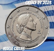 Greece  coin 2&euro; euro 2023 UNC Maria Callas singer soprano opera 100y birth