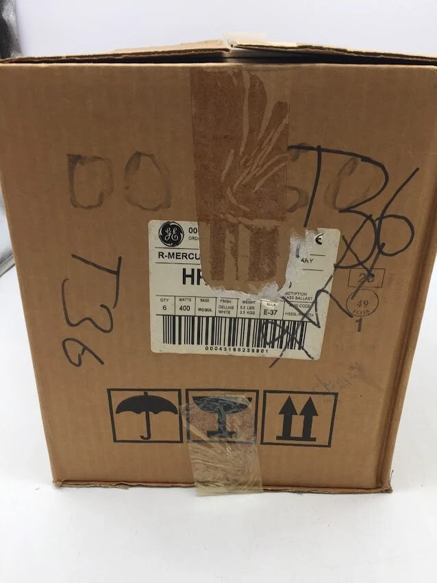 Box of 6 - GE 23998 400W HR400DX33 R-Mercury Lamps Deluxe White E-37 - Image 2 of 4