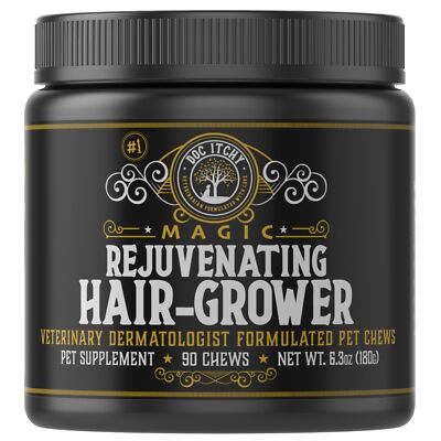 Doc Itchy Rejuvenating Hair-Grower Dog Pet Chews | Medical-Strength 10mg Mela...