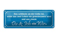 Blechschild Spruch 27X10 Cm Liebe Zwei Leben Du Ich Ein Wir Deko Schild Tin Sign