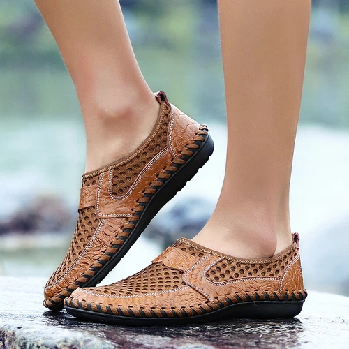Herren Halbschuhe Slip on Sommer Loafer Slipper Mokassin Hausschuh Fahrschuhe - Bild 13 von 28