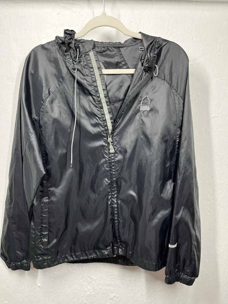 SIERRA DESIGNS PACKABLE ZIP UP MIRCO LIGHT RAIN JACKET SIZE LARGE