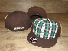 Stall & Dean Green Plaid 1st on the Field Classic Fitted Hat Cap Men Size 7 3/4