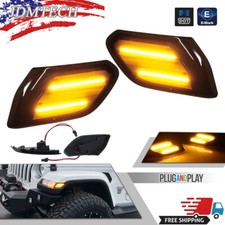 Pair Front Fender Led Side Marker Light Amber For 18 Jeep Wrangler Jlgladiator Pair Front Fender Led Side Marker Light Amber For 18 Jeep Wrangler Jlgladiator