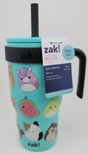 Zak! Squishmallows Insulated 18 oz Mug with Lid and Straw New! *Free Shipping*