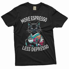 Funny Cat Shirt Cat Joke Shirt Espresso Depresso Shirt Humor Humorous Saying Tee
