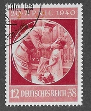 WW2 WWII German Third Reich NSDAP Nazi Adolf Hitler w Youth birthday stamp 1940