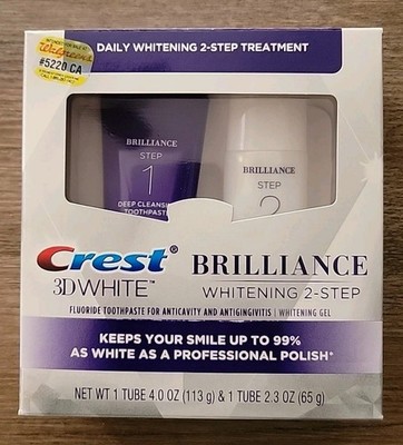 NEW Crest 3D White Brilliance Daily Whitening 2-Step Treatment