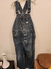 vintage hercules bib overalls 40's 50's denim sears roebuck 36 w 27 1/2 L