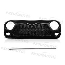 For 2007-2018 Jeep Wrangler Jk Black Front Grill Grille Venom Style Gloss Black