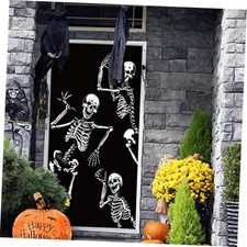 Halloween Skeleton Door Cover Scary Zombie Backdrop Haunted Decor