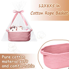 Baby Gift Basket with Gift Bags and Ribbons, 12x 8x 5 Inch Basket for Baby and P