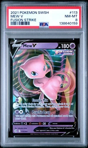 2021 POKEMON SWORD & SHIELD FUSION STRIKE #113 MEW V PSA 8