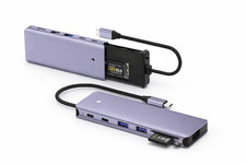 7-in-1 USB-C Hub w/ M.2 NVMe SSD Enclosure, 100W PD, SD/TF, USB 3.2/2.0