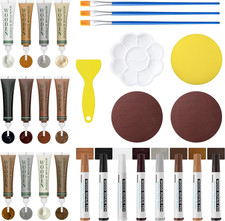 Wood Repair Kit 12 Color Filler 8 Markers Fix Scratches Holes Floors Cabinets