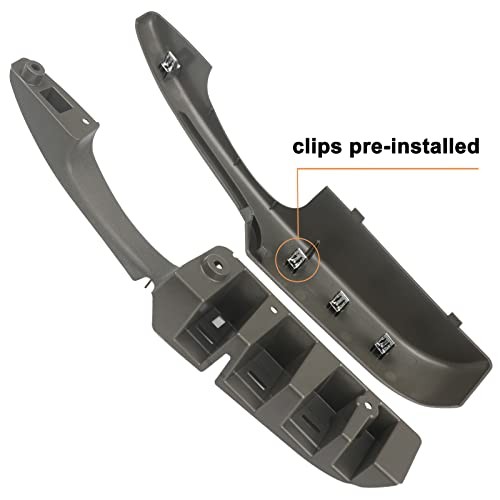  Interior Door Pull Handle (Pair) Compatible with 2003-2018 Chevy Gray/Pewter