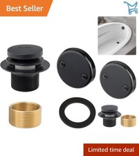 Bathtub Drains Trim Set Black Two-Hole Overflow Faceplate Replacement Kit