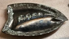 MCM McCoy Ashtray Silver & Gray Drip Glaze Arrowhead Shape MCM Vtg. USA