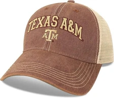 Legacy NCAA Officially Licensed Hat, Texas A&M Aggies, Tan, Vintage Wash