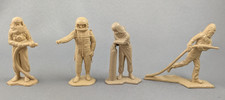 Marx Cape Canaveral Tan Astronaut  Ground Crew 1960s Space Figures Lot of 4