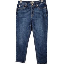 Seven7 Premium Brand Womens Straight Leg Jeans Blue Medium Wash Size 8 Stretch