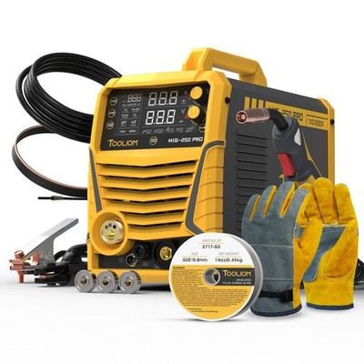 250A 6-in-1 MIG Welder w/ Pulse 110V/220V Dual Voltage Spool Gun/Lift TIG/Stick
