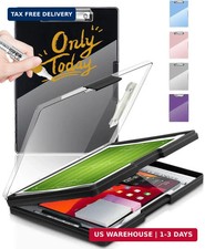 Clipboard with Storage, Nurse Dry Erase Clip Board, 8.5x11, Black Dual Compart