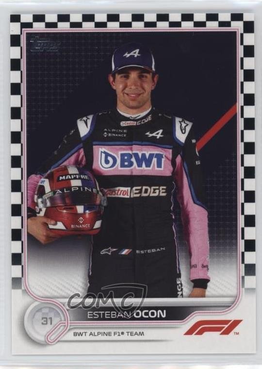 2022 Topps Formula 1 F1 Racers Checker Flag Esteban Ocon #41 8y6
