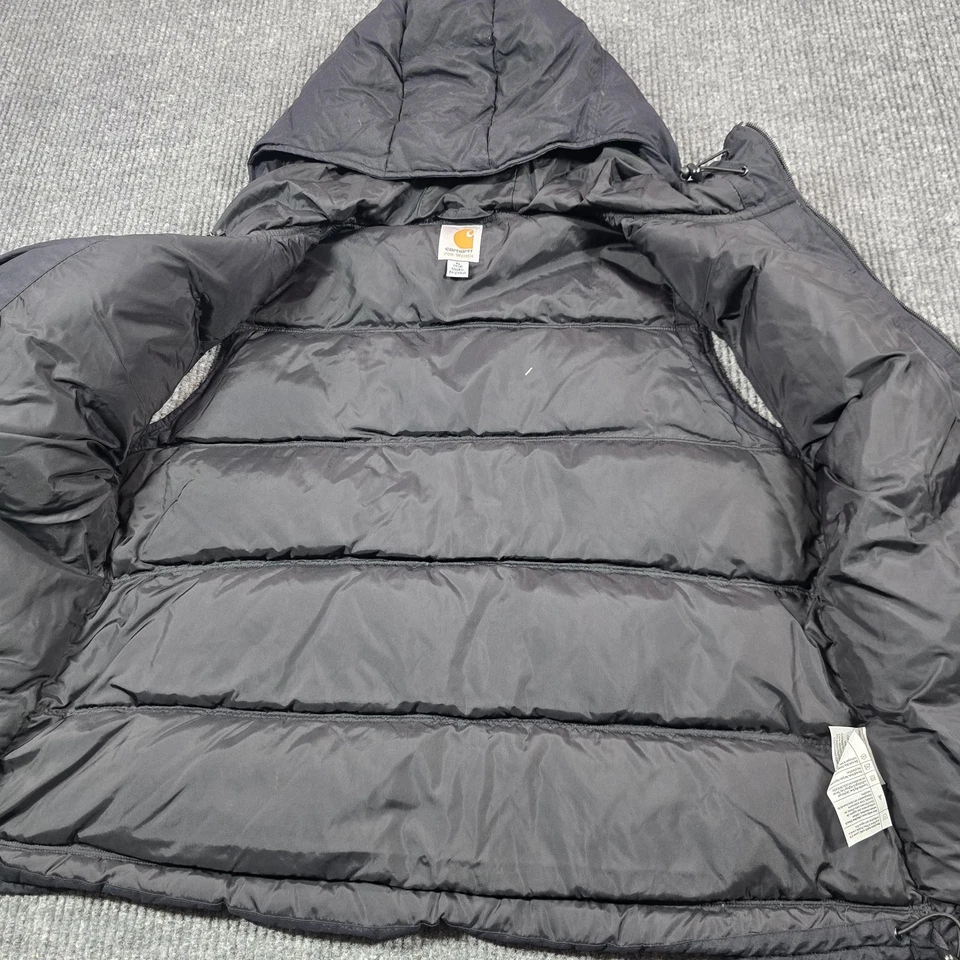 Carhartt Vest Women XL Black Full Zip Hooded Alpine Down Puffer Insulated 100059 - Image 3 of 4