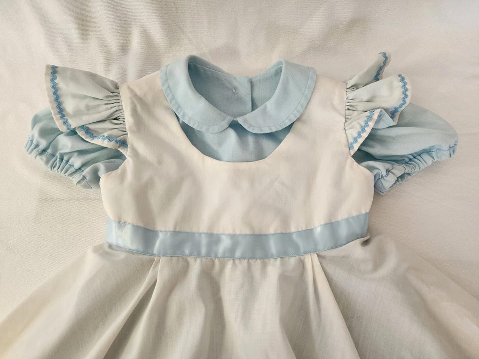 Disfraz de Alicia en el País de las Maravillas para Niñas Halloween Azul Blanco Hecho a Mano 3 piezas Foto 2 de 4