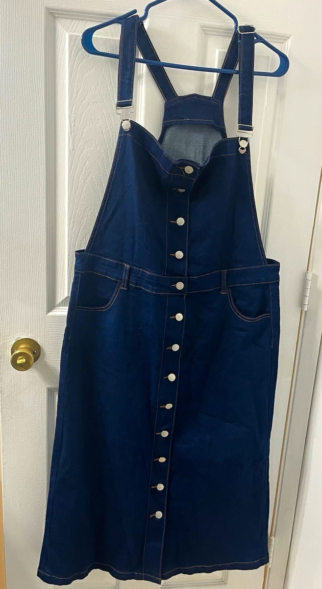 denim dungaree midi dress Dresses Overall for sale Tommy hilfiger Size:30/32 size_m Petal & Pup Women's Wondering what to wear