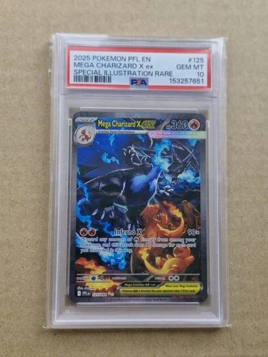 Mega Charizard X EX 125/094 - SIR Phantasmal Flames - PSA 10