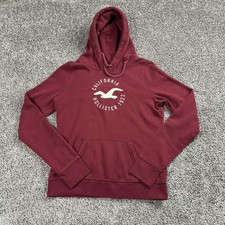 VTG Hollister Womens Hoodie Medium Burgundy Pullover Y2K Grunge Skater Preppy