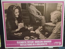 Lobby Card 1967 REFLECTIONS IN GOLDEN EYE Elizabeth Taylor B Keith smoke poker