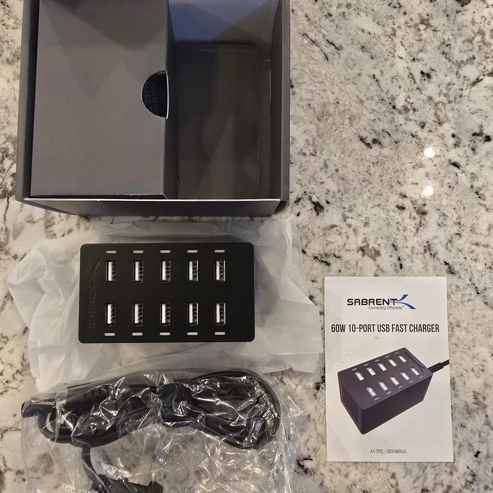 Estación de carga USB Sabrent AX-TPCS 10 puertos Foto 3 de 3