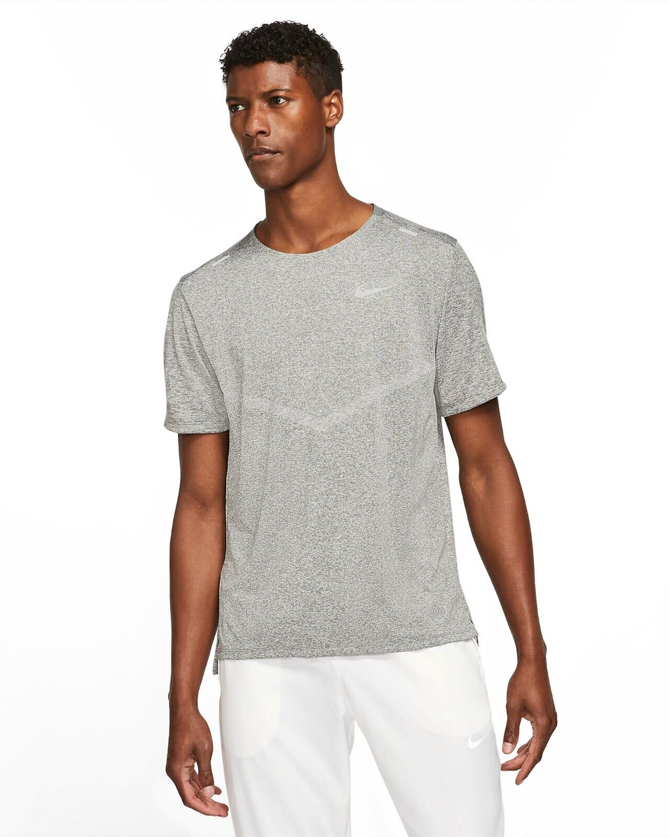Nike Dri-FIT REIJNDERS 14 シャツ XL Nike Mens Dri-Fit Rise 365 Running Top in Grey/Silver, Size